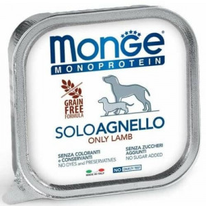 MONGE DOG MONOPROTEIN LAMB suņu konservi pastēte Jērs 150g